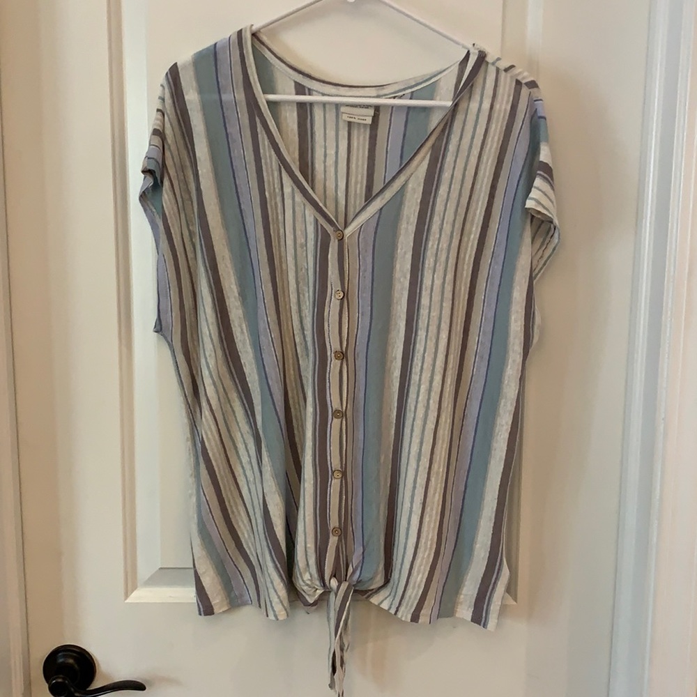Plus Size 1X Rachel Zoe Striped Tie Top